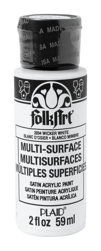 Plaid FolkArt Satin Wicker White Hobby Paint 2 oz. (Pack of 3)