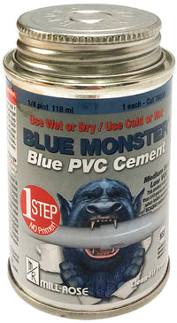 Blue Monster Clear All Weather Cement For PVC 8 oz