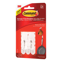 3M Command Medium Plastic Wire Hooks 2.17 in. L 2 pk