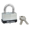 Master Lock 1-1/16 in. H x 1 in. W x 1-3/4 in. L Laminated Steel Warded Locking Padlock 1 pk Keyed Alike