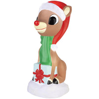 Gemmy Rudolph Lighted Blow Mold Figure Figurine 13.1890 in. (Pack of 4)