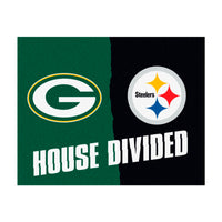 NFL House Divided - Packers / Steelers House Divided Rug