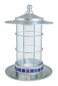 More Birds 82 2.5 Lb Silver & Blue Trellis Lantern Bird Feeder (Pack of 4)