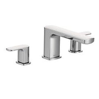 Chrome two-handle low arc roman tub faucet