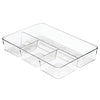 InterDesign 49050 13.2" X 9.2" X 2.2" Clear 4 Section Rain Organization Tray (Pack of 6)