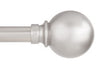 Kenney Mercer Brushed Nickel Silver Ball Curtain Rod 36 in. L X 66 in. L