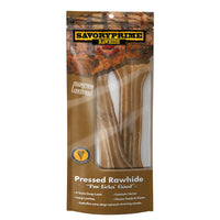 Savory Prime Large Pressed Bone Rawhide Beef 8.5 in. L 2 pk