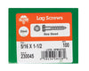 Hillman 5/16 in. X 1-1/2 in. L Hex Zinc-Plated Steel Lag Screw 100 pk