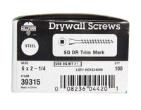 Hillman No. 6 X 2-1/4 in. L Square Drywall Screws 100 pk