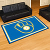 MLB - Milwaukee Brewers Light Blue 5ft. x 8 ft. Plush Area Rug