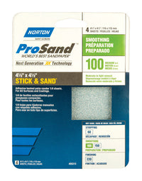 Norton ProSand 4-1/2 in. L X 4-1/2 in. W 100 Grit Aluminum Oxide Sanding Sheet 4 pk