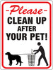 Hy-Ko English Clean Up After Your Pet Sign Plastic 12 in. H x 9 in. W (Pack of 10)