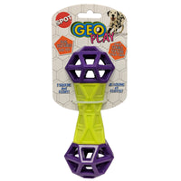 Spot Geo Play Purple/Yellow Foam Rubber Dumbell Pet Toy