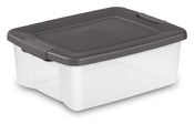 Sterilite 25 qt Clear Shelf Tote 7.75 in. H X 15.5 in. W X 19.875 in. D Stackable