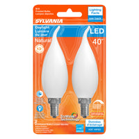 Sylvania Natural B10 E12 (Candelabra) LED Bulb Daylight 40 W 2 pk