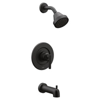 Matte black Posi-Temp(R) tub/shower