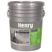 Henry Aqua-Brite Smooth Bright White Fibered Aluminum Waterbased Aluminum Roof Coating 4.75 gal