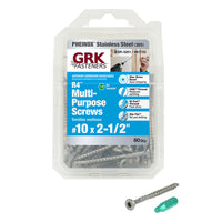 GRK Fasteners R4 No. 10  x 2-1/2 in. L Star Flat Head Stainless Steel Multi-Purpose Screw 80 pk