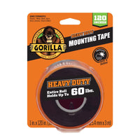 Gorilla Heavy Duty 1 in. W x 120 in. L Mounting Tape Black