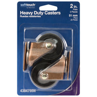 Softtouch 2 in. D Swivel Plastic Caster 125 lb 2 pk