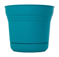 Bloem Saturn 10.8 in. H X 12 in. D Plastic Planter Bermuda Teal