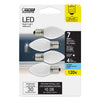 Feit C7 E12 (Candelabra) LED Bulb Daylight 7 Watt Equivalence 4 pk