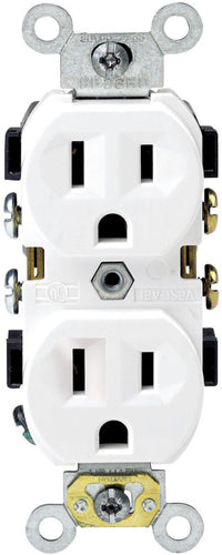 Leviton S02-0br15-0ws 15 Amp White Commercial Grade Straight Blade Duplex Receptacle