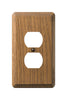 Amerelle Contemporary Brown 1 gang Wood Duplex Outlet Wall Plate 1 pk