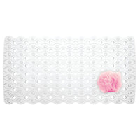 InterDesign 80410 26.5" X 13.75" Clear Enzo Non-Slip Suction Bath Mat (Pack of 4)