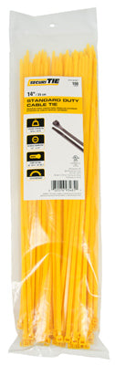 Standard Duty Cable Tie, Yellow, 14-In., 100-Pk.