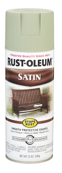 Rust-Oleum Stops Rust Satin Spruce Green Enamel Spray Paint 12 oz. (Pack of 6)