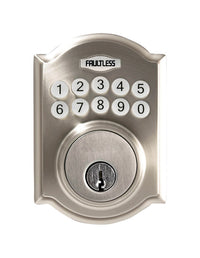 Faultless Satin Nickel Metal Electronic Deadbolt