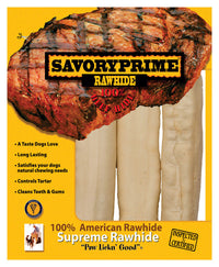 Savory Prime All Size Dogs Adult Rawhide Bone Natural 6-7 in. L 3 pk