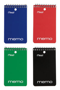 Mead 3 in. W x 5 in. L Wide Ruled Spiral Memo Book (Pack of 12)