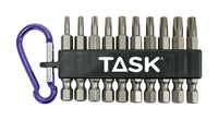 Task Tools Torx 2 in. L Carabiner Bit Clip Steel 10 pc