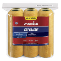 Wooster Super/Fab Knit 1/2 in. x 9 in. W Regular Paint Roller Cover 6 pk