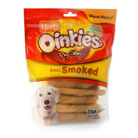 Hartz Oinkies Real Smoked Grain Free Pig Skin Twists For Dogs 5 in. 20 pk