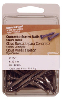 Hillman 2-1/2 in. L Concrete Steel Nail Smooth Shank Flat 6 oz. (Pack of 5)