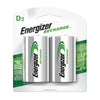 Energizer Recharge NiMH D 1.2 V 2500 Ah Rechargeable Battery NH50BP-2R2 2 pk