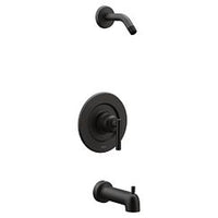 Matte black Posi-Temp(R) tub/shower