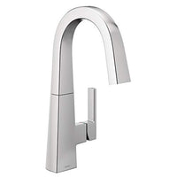 Chrome one-handle high arc bar faucet