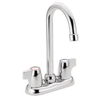 Chrome two-handle high arc bar faucet