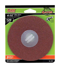 Gator 4.5 in. Aluminum Oxide Center Mount Fiber Disc 120 Grit Fine 3 pk (Pack of 5)