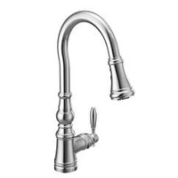 Chrome one-handle high arc pulldown kitchen faucet