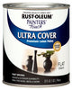 Rust-Oleum Painters Touch Ultra Cover Flat Black Water-Based Paint Exterior and Interior 1 qt (Pack of 2)