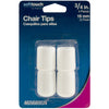 Softtouch Rubber Leg Tip White Round 0.75 in. W X 1.5 in. L 4 pk