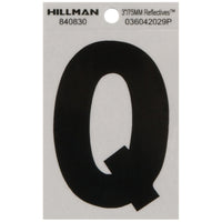 Hillman 3 in. Reflective Black Mylar Self-Adhesive Letter Q 1 pc (Pack of 6)