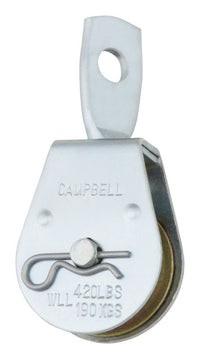 Campbell Chain 1-1/2 in. Dia. Zinc Plated Steel Swivel Eye Single Sheave Swivel Eye Pulley