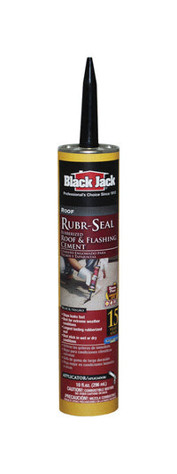 Black Jack Rubr-Seal Gloss Black Rubber Roof & Flashing Cement 10.1 oz. (Pack of 12)