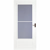 Larson 81 in. H X 36 in. W Vinyl/Wood White Mid-View Reversible Self-Storing Storm Door